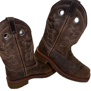 NEW DOUBLE-H Men's D 11in Steel Toe Ice Roper Western Work Boots Brown Size 10